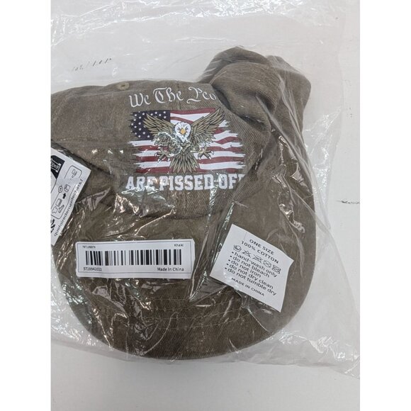 We The People Are Pissed Off Men Brown Adjustable Strap Back Cap Hat - Picture 6 of 6